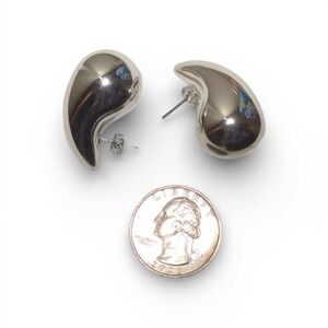 Elegant Silver-toned Teardrop Earrings